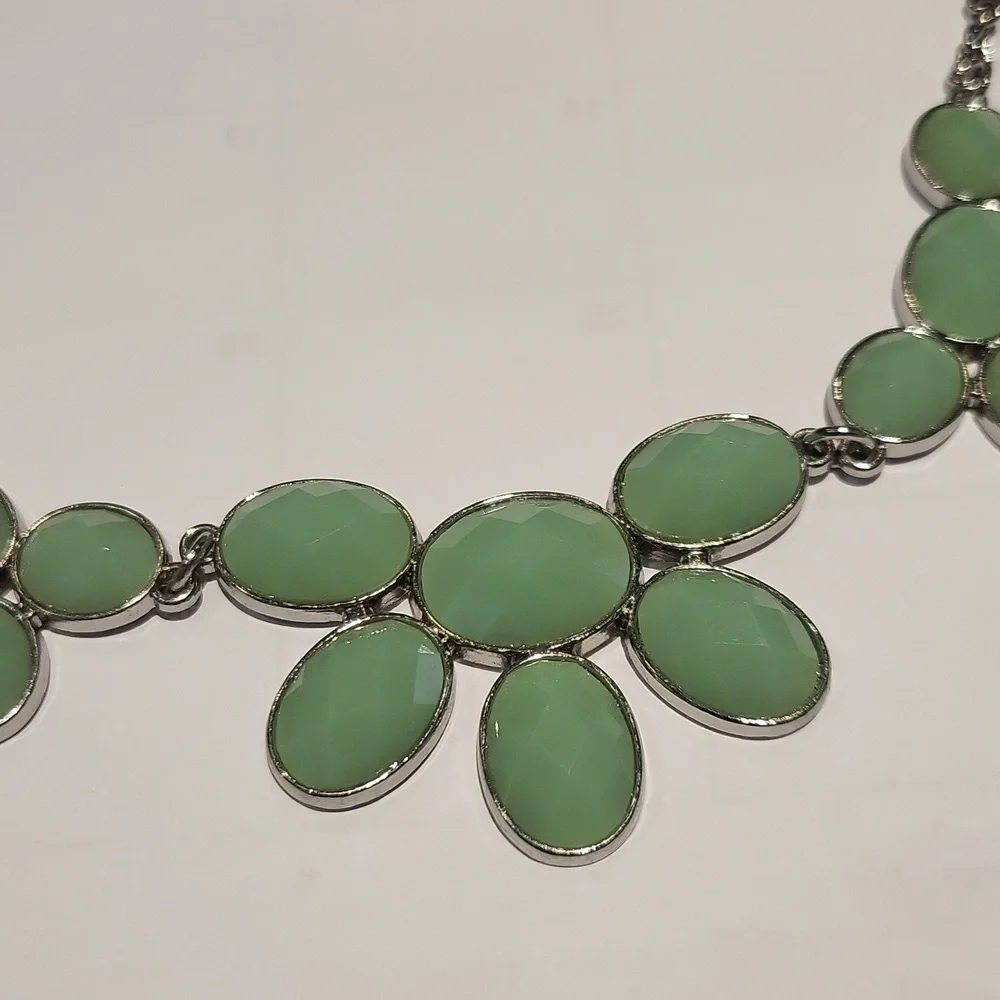 Teal green silver necklace - Picture 2 of 2